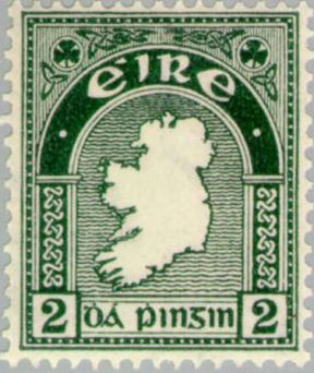 le premier timbre d'Irlande en tant que pays indépendant a été émis en décembre 1922