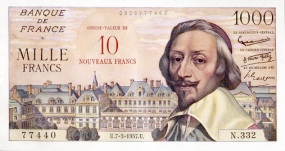 1953_1000_francs_Richelieu_surcharge